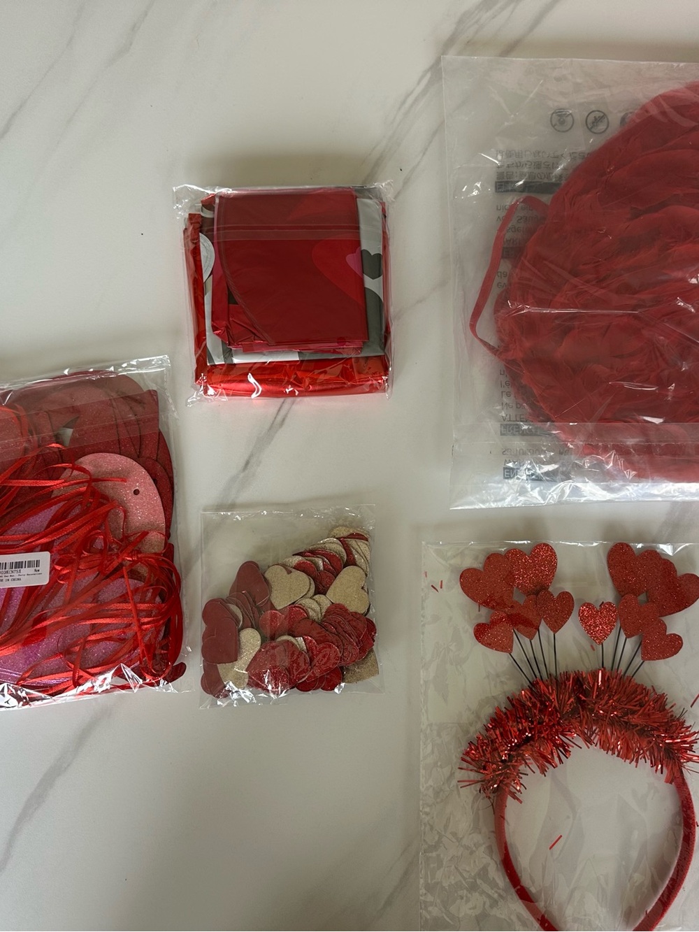 Galentine party bundleRed Heart Party Decorations Set -& Headband